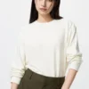 T-shirt en polaire tricotée douce pour femme | T-shirts manches longues