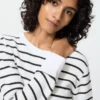 T-shirt gaufré pour femme | Rayé