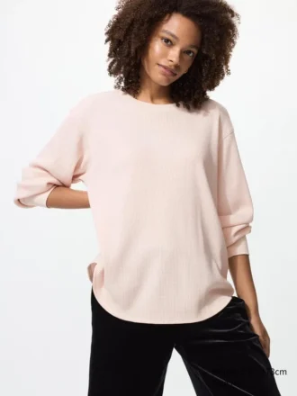T-shirt gaufré pour femme | T-shirts manches longues
