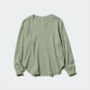 T-shirt gaufré pour femme | T-shirts manches longues