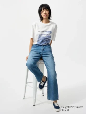 T-shirt graphique unisexe bleu Ut Ukiyo-E