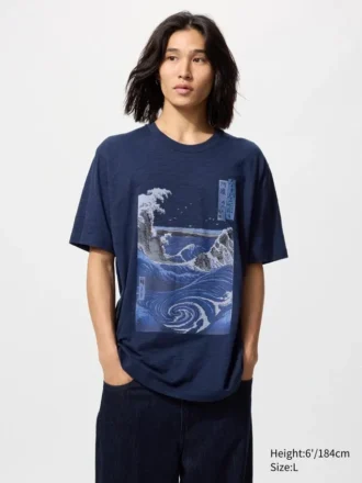 T-shirt graphique unisexe Ukiyo-E Blue UT