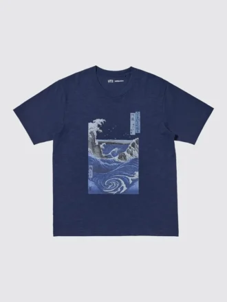 T-shirt graphique unisexe Ukiyo-E Blue UT