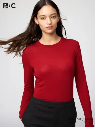 T-shirt HEATTECH en mélange de cachemire pour femme | Extra chaud