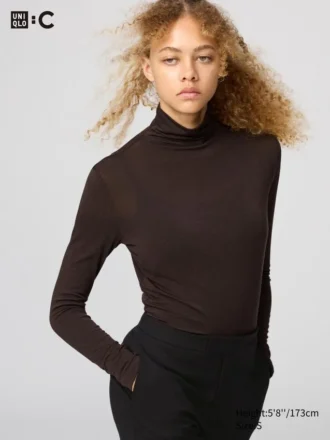 T-shirt HEATTECH en mélange de cachemire pour femme | Extra chaud | Pulls à col roulé