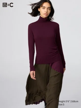 T-shirt HEATTECH en mélange de cachemire pour femme | Extra chaud | Pulls à col roulé