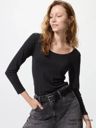 T-shirt HEATTECH pour femme | Encolure dégagée
