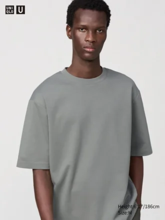 T-shirt oversize unisexe en coton AIRism | Manches courtes