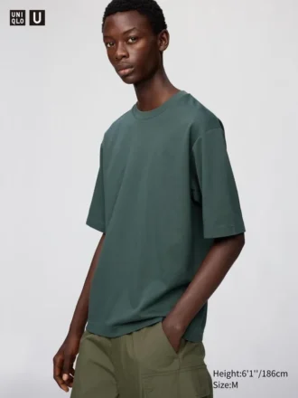 T-shirt oversize unisexe en coton AIRism | Manches courtes