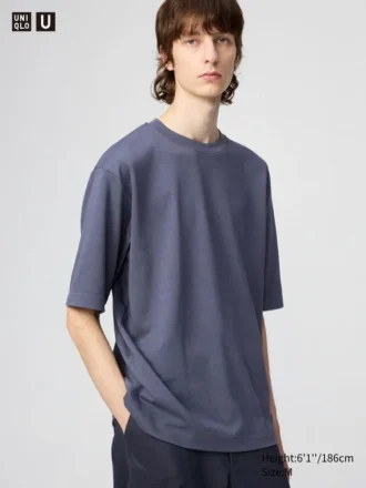 T-shirt oversize unisexe en coton AIRism | Manches courtes