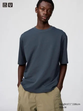 T-shirt oversize unisexe en coton AIRism | Manches courtes