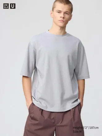 T-shirt oversize unisexe en coton AIRism | Manches courtes