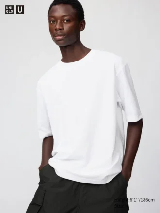 T-shirt oversize unisexe en coton AIRism | Manches courtes