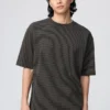 T-shirt oversize unisexe en coton AIRism à rayures