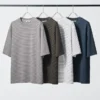 T-shirt oversize unisexe en coton AIRism à rayures