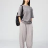T-shirt oversize unisexe en coton AIRism à rayures