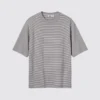 T-shirt oversize unisexe en coton AIRism à rayures