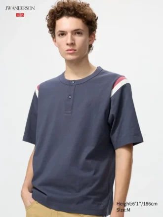 T-shirt unisexe à col Henley