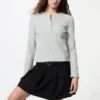 T-shirts à col henley côtelé pour femme