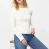 T-shirts à col henley côtelé pour femme