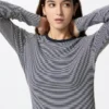 T-shirts à côtes souples pour femme | Rayé