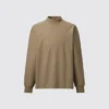 T-shirts manches longues et col montant en jersey brossé pour homme