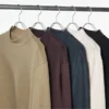 T-shirts manches longues et col montant en jersey brossé pour homme