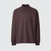 T-shirts manches longues et col montant en jersey brossé pour homme