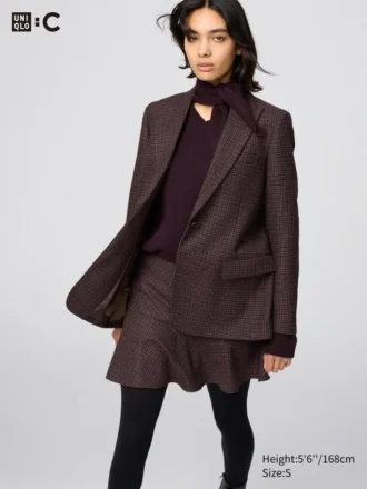 Veste ajustée en tweed pour femme