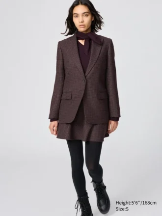 Veste ajustée en tweed pour femme