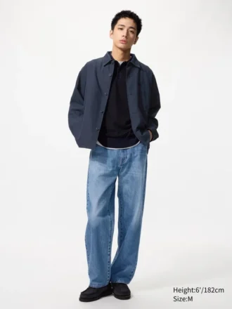 Veste chemise unisexe en coton et lin