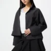 Veste courte à col ouvert pour femme