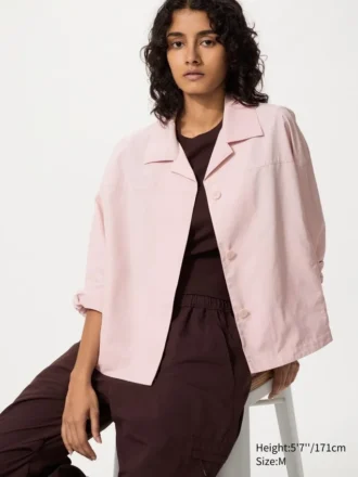 Veste courte à col ouvert pour femme