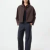 Veste courte à col ouvert pour femme